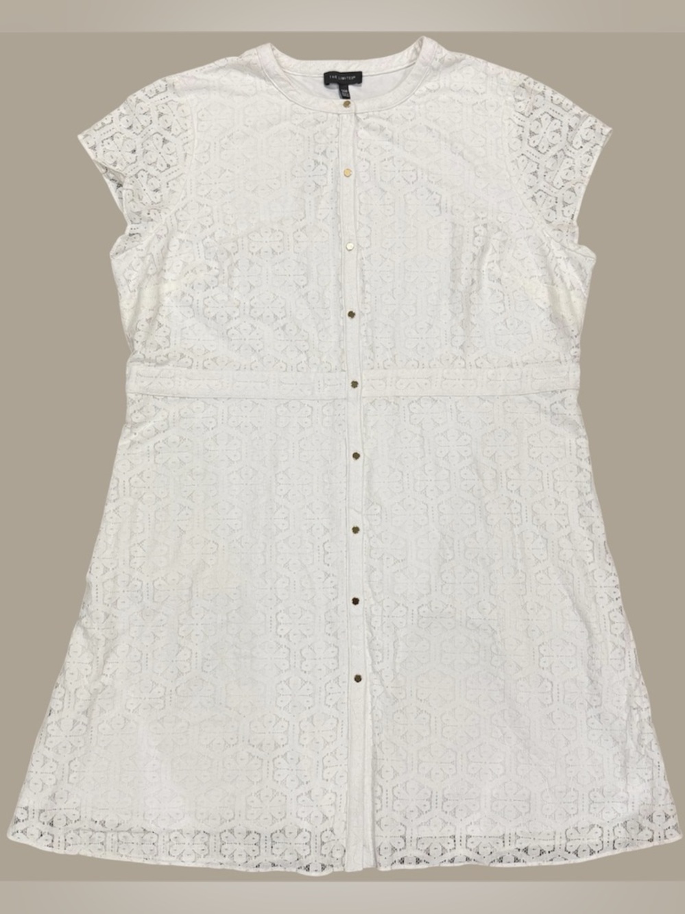 The Limited Lace Shirt Dress Womens 20W White Floral Eyelet Button Up Summer New - Picture 2 of 7